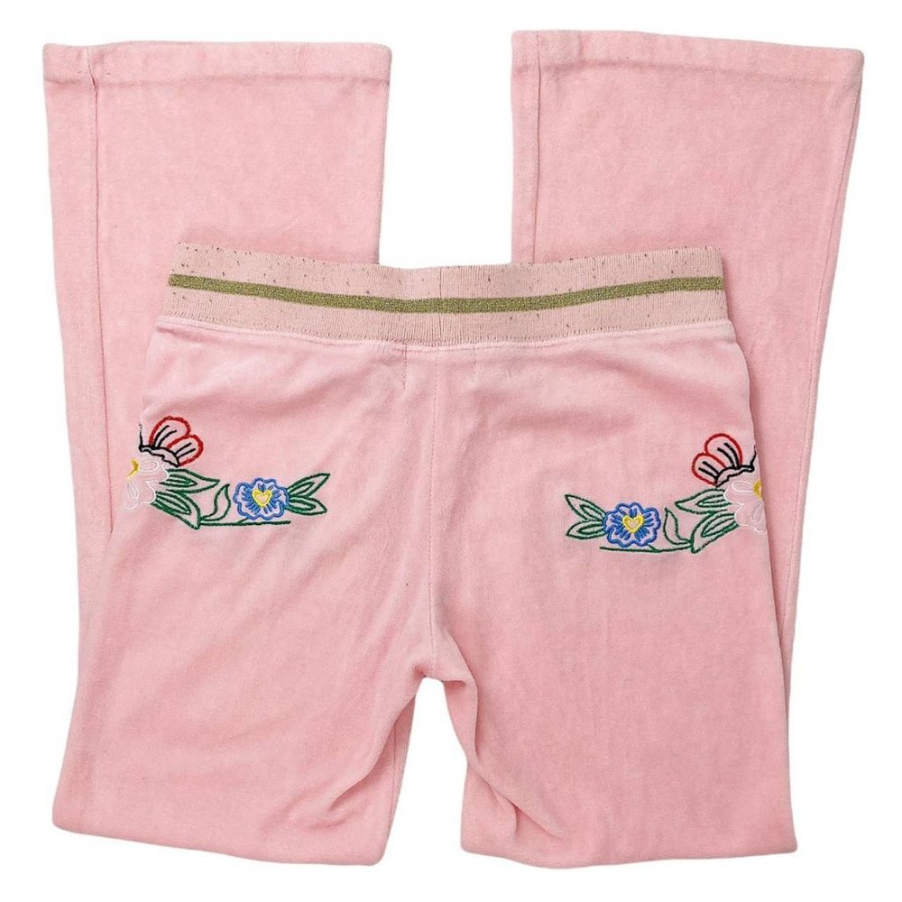 🍓RARE Y2K BABY PINK EMBROIDERED VELOUR JUICY COUTURE TRACK PANTS🍓